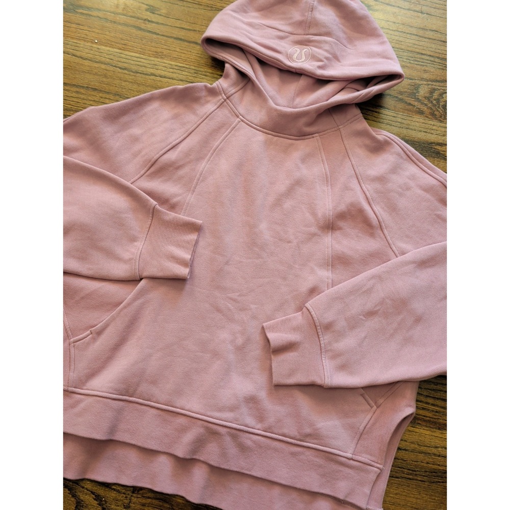 Lululemon Scuba Oversized Side Slit Pullover Hoodie Sweatshirt Rose Blush Sz M/L